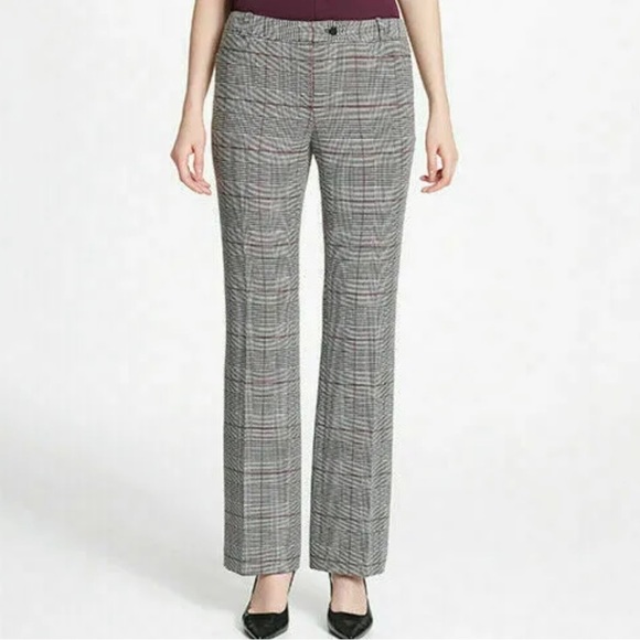NWT Calvin Klein Mid Rise Modern Ankle Plaid Houndstooth Career Pants Size 2P - Picture 1 of 7
